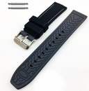 Seiko Compatible Black & Grey Double Side Rubber Silicone Replacement Watch Band Strap Belt #4061