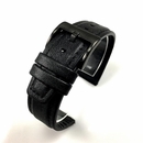 Seiko Compatible Black Leather Watch Strap Quick Release Band Black Buckle #1516