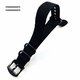 Baume & Mercier Compatible Black One Piece Slip Through Nylon Watch Band Army Military Black Buckle #6022