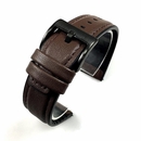 Seiko Compatible Brown Leather Watch Strap Quick Release Band Black Buckle #1517