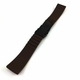 Fossil Compatible Brown Rubber Silicone Watch Band Strap Double Locking Black Steel Buckle #4018