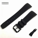 Seiko Compatible Curved End 22mm Black Silicone Rubber Strap Watch Band #4441