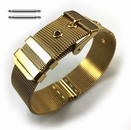 Seiko Compatible Gold Stainless Steel Thin Mesh Replacement Watch Band Strap #5108