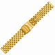 Timex Compatible Gold Tone Steel Metal Watch Band Strap Bracelet Double Locking Buckle #5053