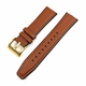 Timex Compatible Light Brown Leather Watch Strap Quick Release Band Gold Buckle #1523
