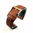 Seiko Compatible Light Brown Leather Watch Strap Quick Release Band Rose Gold Buckle #1528