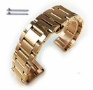 Seiko Compatible Rose Gold Polished Steel Metal Bracelet Replacement Watch Band Strap Butterfly Clasp #5013