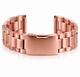 Rose Gold Steel Metal Bracelet Replacement Watch Band Strap Push Button Clasp #5018