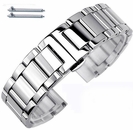 Seiko Compatible Polished Shiny Stainless Steel Metal Bracelet Replacement Watch Band Strap Butterfly Clasp #5010
