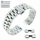 Silver Metal Steel 15MM President Style Replacement Quick Release and Curved End Watch Band #7051