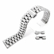 Silver Metal Steel President Style Replacement Quick Release and Curved End Watch Band #7051