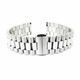 Silver Metal Steel President Style Replacement Quick Release and Curved End Watch Band #7051