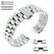 Silver Metal Steel 24MM President Style Replacement Quick Release and Curved End Watch Band #7051