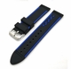 Black & Blue Racing Style Silicone 20mm Replacement Watch Band Strap #4402