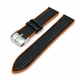 Invicta Compatible Black & Orange Carbon Fiber Leather Replacement Watch Band Strap #1502