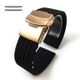 Skagen Compatible Black Rubber Silicone Watch Band Strap Rose Gold Double Locking Clasp #4011RG