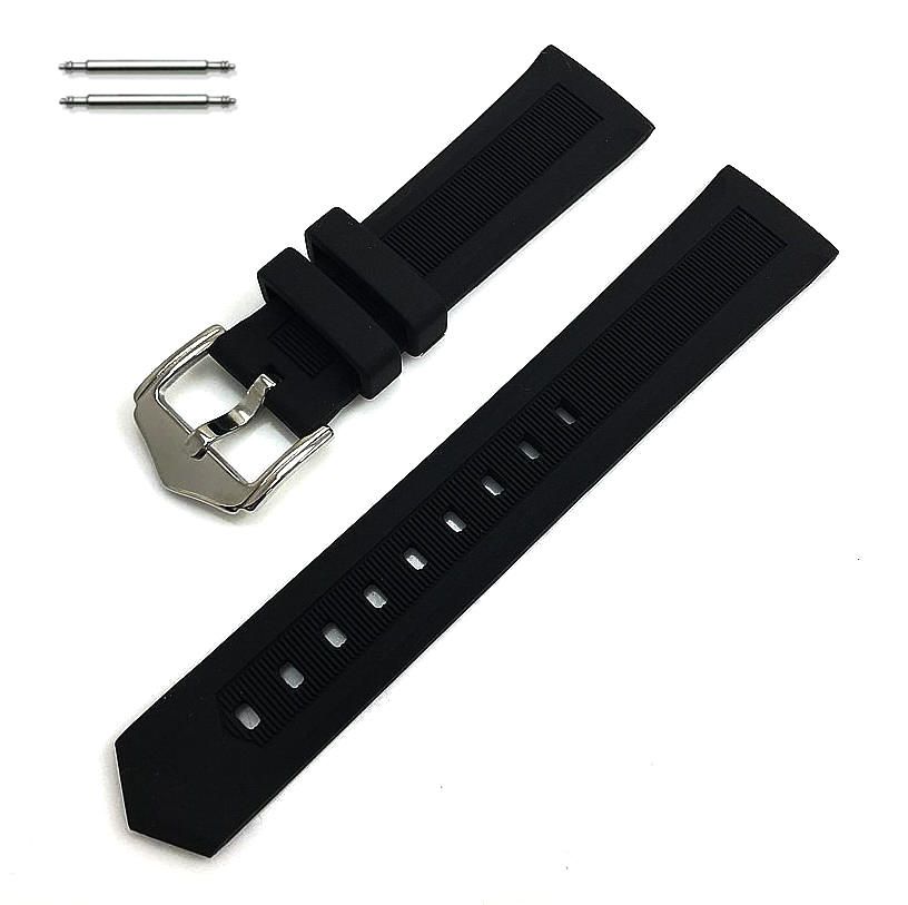 Skagen Compatible Black Silicone Replacement Watch Band Strap 4411