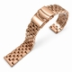 Fossil Compatible Rose Gold Steel Metal Watch Band Strap Bracelet Double Locking Buckle #5054