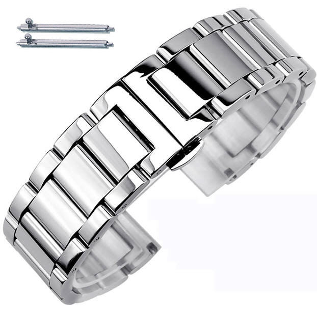 Stainless Steel Metal Bracelet Replacement 12mm Watch Band Butterfly