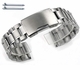 Stainless Steel Metal Bracelet Replacement 24mm Watch Band Button Clasp #5015