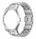 Stainless Steel Silver Tone Metal Case And Strap For AP x Swatch Royal Pop - Side Crown