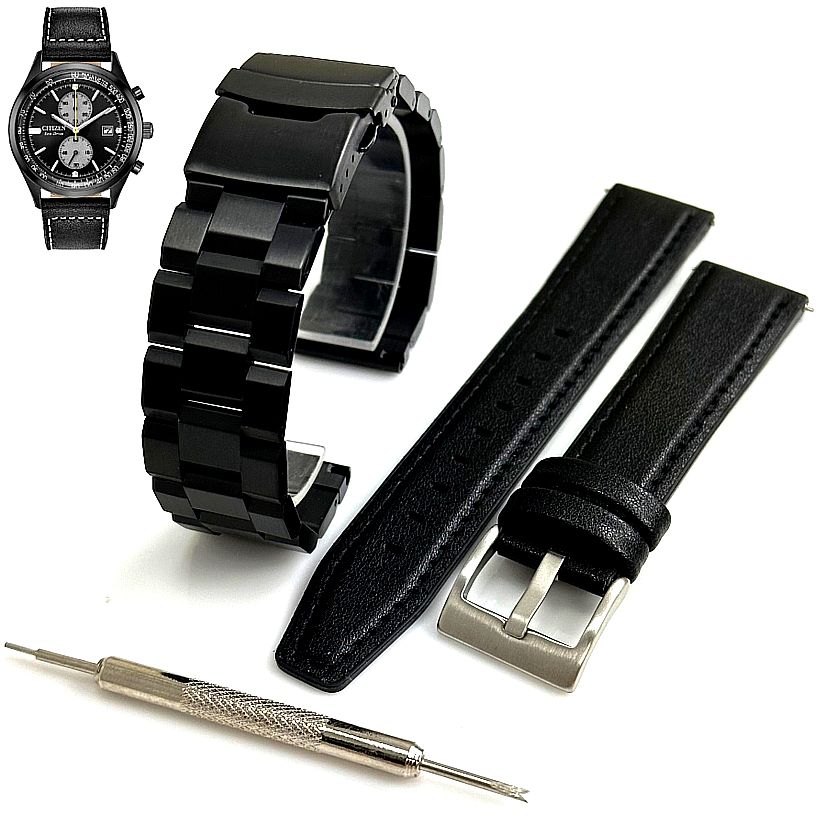 Steel & Leather Replacement Watch Band Citizen Chandler CA702708E 8729