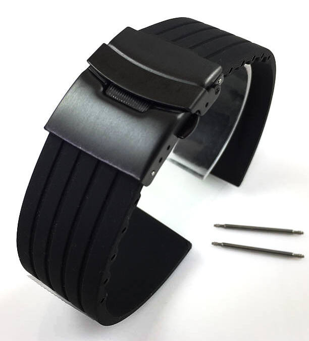 Steel & Silicone Replacement Black Watch Band Fits Citizen Promaster JW013751E