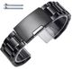 Steel Metal Bracelet Replacement 23mm Watch Band PVD Black Button Clasp #5016