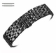 Steel Polished Black Metal Replacement 24mm Watch Band Butterfly Clasp #5056