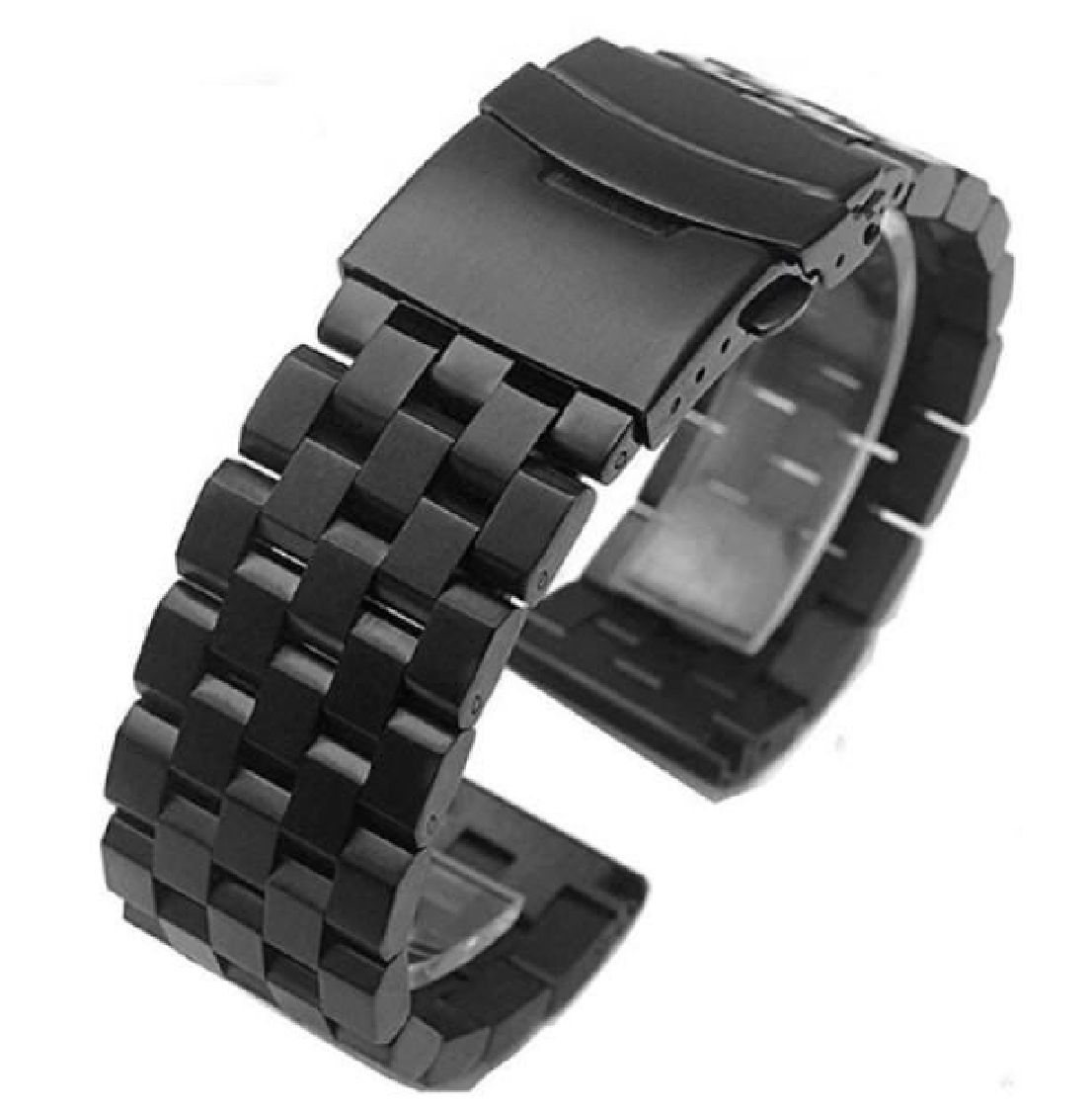 Steel & Rubber Black Replacement Watch Band For Seiko Prospex SNJ029 SNJ029P1