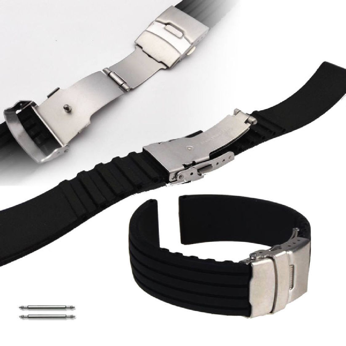 Wholesale Swiss Fashion Rubber 22 mm Replacement Watch Band 3N350UNV_K0024969