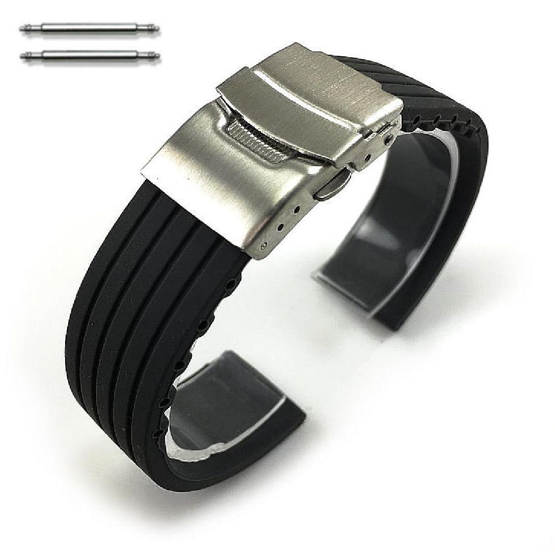 Pack of 2 Steel Bracelet & Silicone Replacement Watch Band Bulova