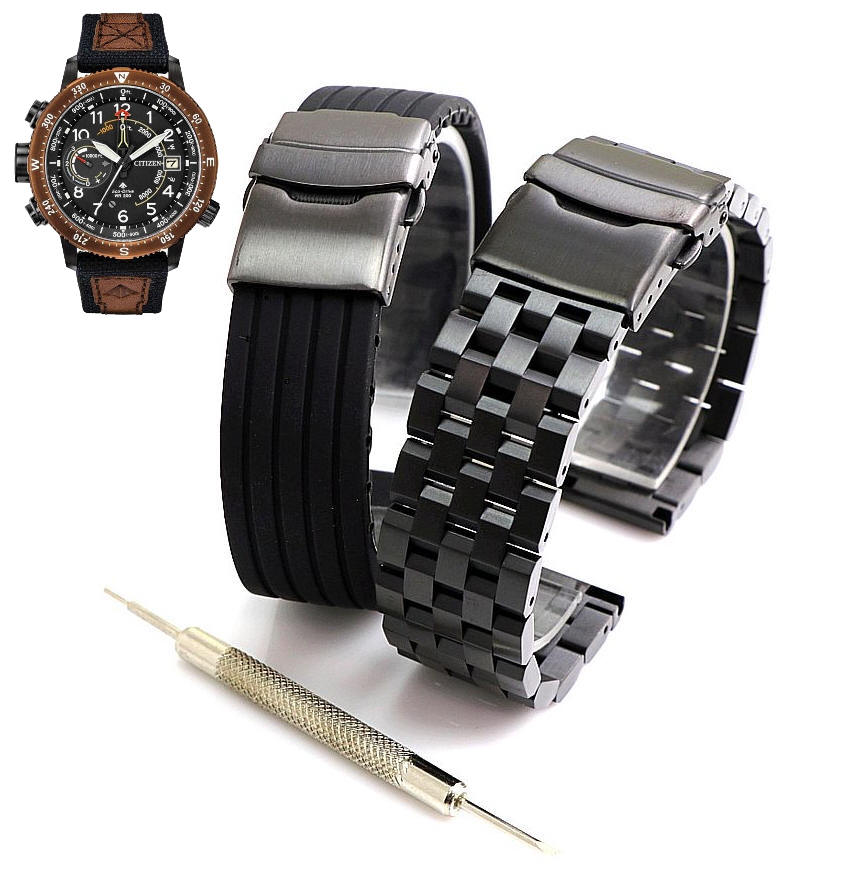 Steel & Silicone Replacement Watch Band Citizen Promaster Altichron