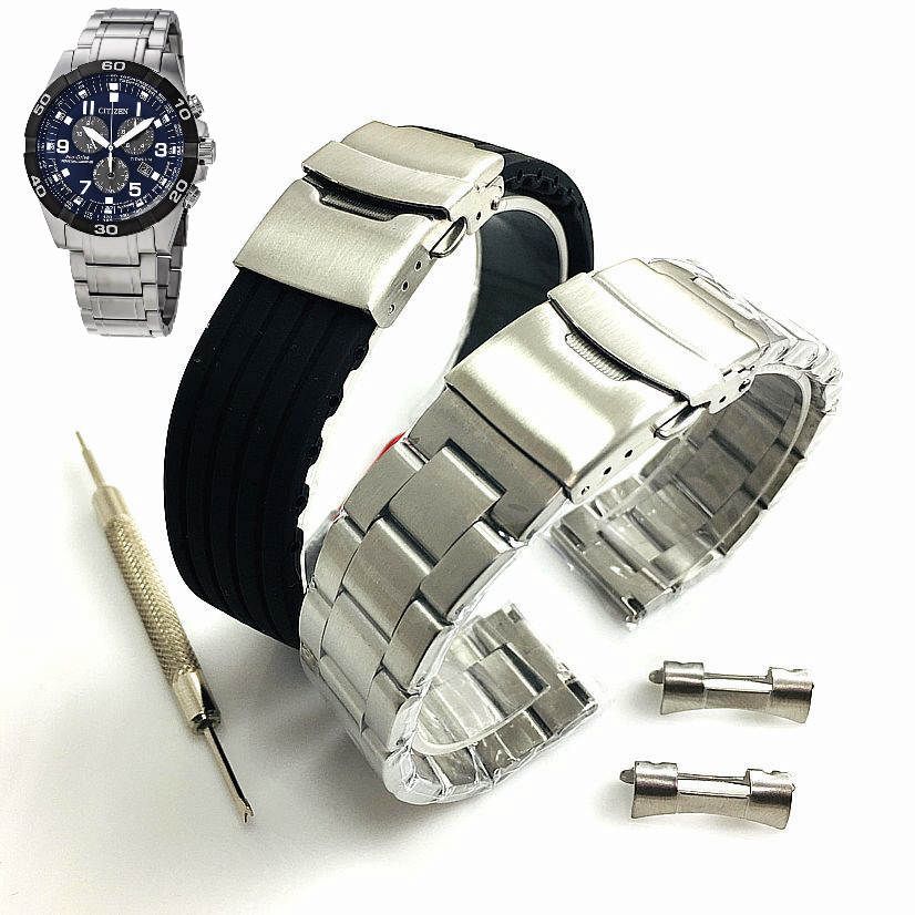 Steel & Silicone Replacement Watch Band Citizen Brycen BL555858L E820