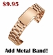 Brown Leather Watch Strap Rose Gold Steel Buckle #1527-20