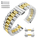 Stuhrling Compatible Two Tone Metal Steel President Style Replacement Quick Release and Curved End Watch Band #7055