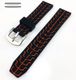 Tag Heuer Compatible Black & Orange Sports Tire Track Rubber Silicone Replacement Watch Band Strap #4068