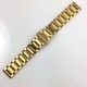Gold Tone Brushed Steel Replacement Watch Band Push Butterfly Clasp #5093