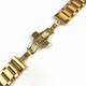 Gold Tone Brushed Steel Replacement Watch Band Push Butterfly Clasp #5093
