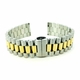 Raymond Weil Compatible Two Tone Metal Steel President Style Replacement Quick Release and Curved End Watch Band #7055