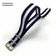 ESQ Compatible White & Navy Stripes One Piece Slip Through Nylon Watch Band Strap SS Buckle #6008