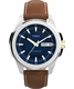 Timex Essex Avenue Day Date 45mm Mens Leather Strap Watch TW2Y38100