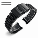 Tissot Compatible Black PVD Metal Steel President Style Replacement Curved End Watch Band #7022