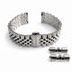 Bulova Compatible Metal Steel Jubilee Style Replacement Quick Release and Curved End Watch Band #7031
