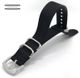 Tommy Hilfiger Compatible Black One Piece Slip Through Nylon Watch Band Army Military Silver Buckle #6021
