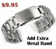 Breitling Compatible Black One Piece Slip Through Nylon Watch Band Strap Silver Steel Buckle #6002