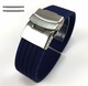 Tommy Hilfiger Compatible Blue Rubber Silicone Replacement Watch Band Strap Double Locking Steel Buckle #4015