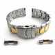 Nixon Compatible Two Tone Brushed Metal Steel Curved End Watch Band #7010