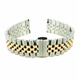 Hamilton Compatible Two Tone Rose Gold Metal Steel Jubilee Style Replacement Quick Release and Curved End Watch Band #7036