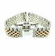 Hamilton Compatible Two Tone Rose Gold Metal Steel Jubilee Style Replacement Quick Release and Curved End Watch Band #7036